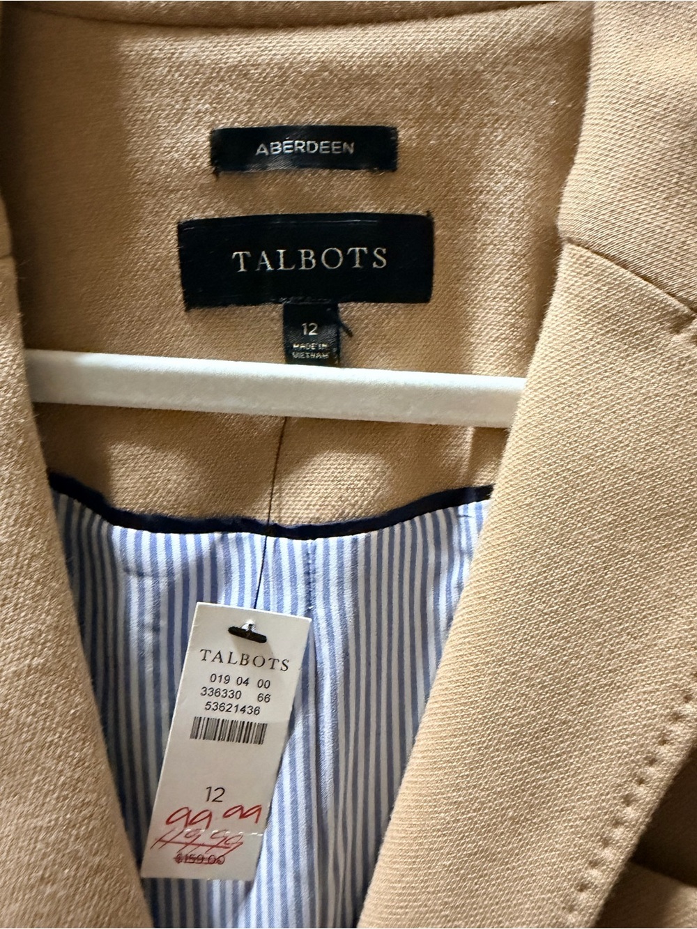 Talbots Tan Single-Button Wool-Blend Blazer - Picture 2 of 2